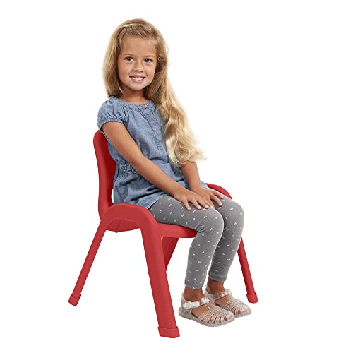 Image of ECR4Kids SitRight Chair, Classroom Seating, Red, 4-Pack | Durable plastic, GREENGUARD Gold Certified, 3-5 years, 74 lb capacity, fully assembled, indoor and outdoor, classroom /home