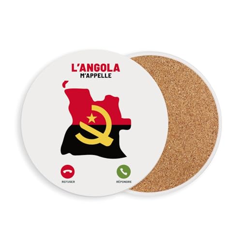 sous Verre Ronds en céramique - L'Angola m'appelle Voyage Passion Culture - 1 unité (108 x 108 mm)