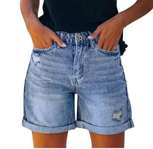 Amazon.com: MSBFJIFSX Women's Summer Jeans Shorts Retro Hole