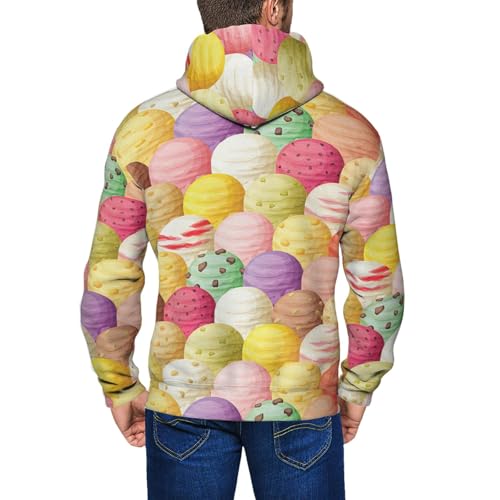 Sweat à capuche imprimé crème glacée vêtement homme doux