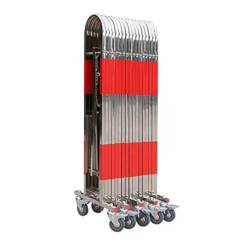 Barricade métallique à roulettes extensible 1.1x2.5m pour barrières de sécurité