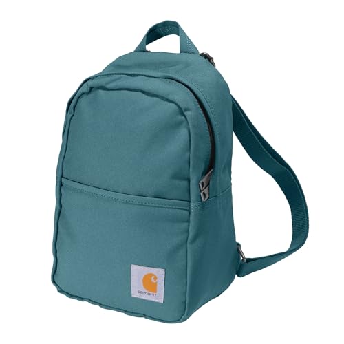 Image of Carhartt Classic Mini Backpack, Durable, Water-Resistant Backpack with Adjustable Shoulder Straps, Harbor Teal