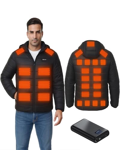 Image of Heated Down Jacket for Men and Women with Power Bank,16000mAh Battery 23 Graphene Heating Element