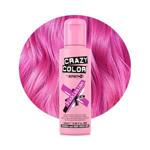 Crazy Color Vibrant Pinkissimo Semi-Permanent Hair Dye. Highly Pigmented Magenta Conditioning & Oil Nourishing Vegan Formula | No Bleach or Ammonia | 100ml