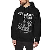 DHJANECT Men Long Sleeve Tops, Canadian Rock Band Three And Days Or Grace (Band) Hooded Sweatshirt, Quick-Dry Hooded Sweater T Shirt, Drawstring Pullover Hoodie Costume For Unisex Medium Black