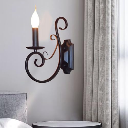 Lampe de lit à molette avec éclairage chaud 3000k effet bougie rétro