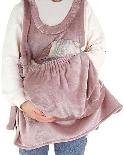 apott Pet Carrier Apron Cozy Cat Sling Dogs Front Shoulder Carry Kitten Sleeping Bag Hands-Free for Indoor Outdoor Travel Pink