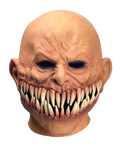 Rapget Gruselige Zombie-Maske für Halloween-Kostüm, Scharfe Zähne, Monster, Vampir, Teufel, Leiche, Latex-Vollkopfmaske für Party Größe für Erwachsene