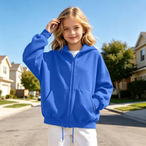 Girls Boys Oversized Zip Up Hoodie Fal Cute Y2K Long Sleeve Jacket - image 2