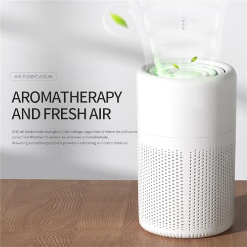 Small Air Purifier for Home Bedroom, HEPA Filter Air Cleaner, Quiet Operation, Removes Dust, Smoke, Odor, Pollen & Pet Dander (White) - image 2