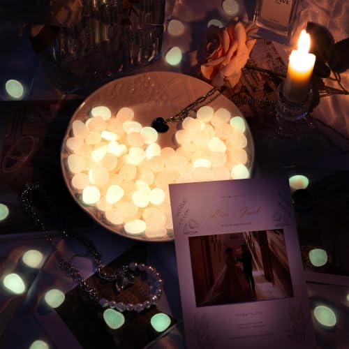 Image of OSOPOLA 150 PCS Glow in The Dark Rocks - Pink Luminous Stones | Fish Tank Accessories Turtle DIY Decor Pebbles for Fairy Garden Yard FD05PK150