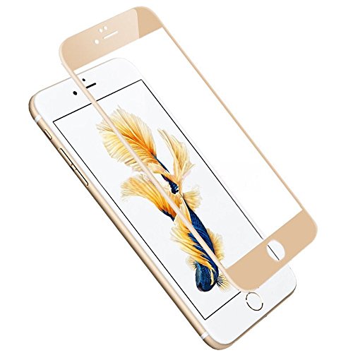Magicguardz®, Made For Apple 4.7" Iphone 6 And Iphone 6S, 3D Full Cover Tempered Glass Carbon Fiber Screen Protector (Gold) #TOP4