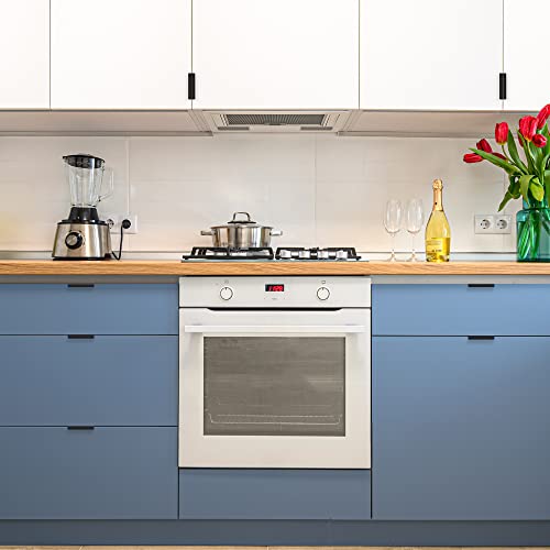 Image of 10 Pack Finger Pulls for Cabinets - 64mm /2.5in Hole Center Black Handles | 80mm /3.15 inch Overall Length, Edge Pulls, Concealed Tab Kitchen Drawers Pulls, Easy Install, Screws Included, Rust-Resistant