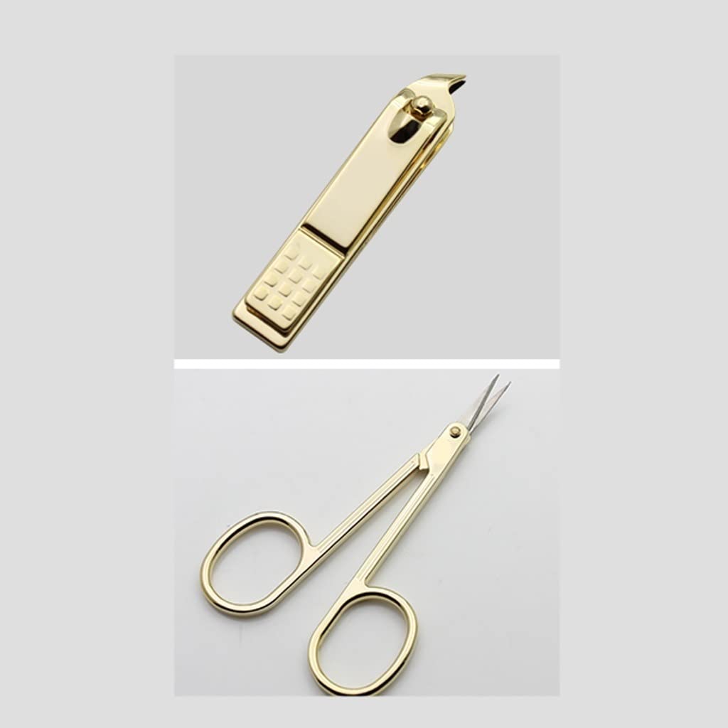 Nagelknipser-Set Eingebaute Nagelfeile Hohe Qualität Nagelschnipper Tragbare Edelstahl Nagelschnipper Set 9-teiliges Set Nagelknipser-Kit(A)