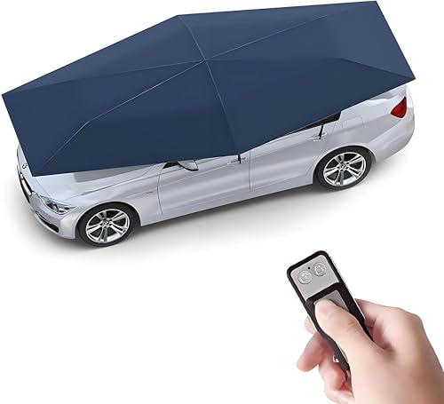 Toldo portátil para techo de coche, tienda de campaña móvil de 4,5 m para protección de vehículos al aire libre, control remoto, ajuste universal, resistente a la intemperie, refugio de cochera, color
