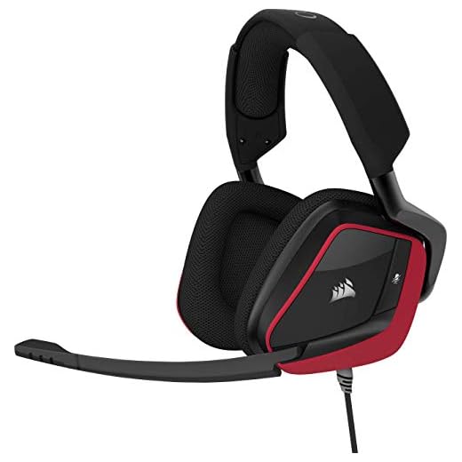 Corsair Void Pro Surround, Auriculares Gaming (Pc/Ps4/Xone, USB/3.5 mm, Dolby 7.1), Alámbrico, Rojo