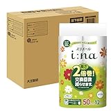 エリエール トイレットペーパー i:na(イーナ) 2倍巻き 50m×36ロール(12ロール×3パック) ダブル パルプ100% 華やぐフローラルの香り 【ハーフケース】 【Amazon.co.jp限定】