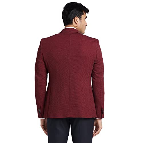 Image of Parx Men's Urban Fit Pure Terylene Notch Lapel Print Pattern Full Sleeve Casual Blazer