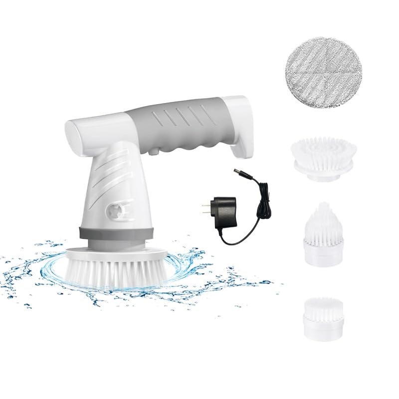 FirelexElectric Cleaning Brush Multifunctional Kitchen Household,Electric Spin Scrubber, Scrubber USB Rechargeable Shower Scrubber for Cleaning Tile/Floor/Sink/Window