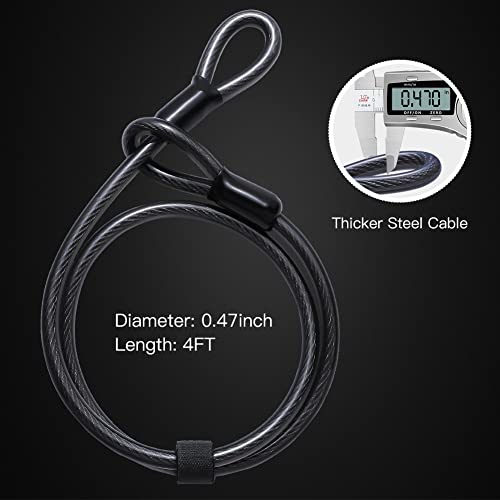 Intekin Bike Lock Bike U Lock U Lock For Bicycle 16Mm U Lock Bicycle U Lock And 4Ft/5Ft Length Security Cable With Sturdy Mounting Bracket For Bicycles, Bikes And More, Small, Orange #TOP3