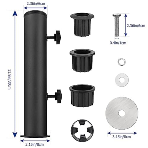 Soporte de granito para sombrilla de patio con acabados premium en acero inoxidable 5
