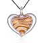 Amber and White Stripe Heart