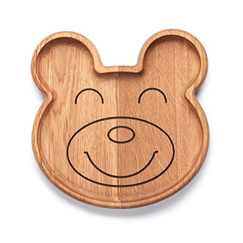Edeldings Antibakterieller Massivholz Kinderteller BÄR aus...