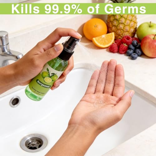 Image of 6 Pcs Hydrating Hand Washing Spray Vibrant Fruit Scented Hand Washing Spray Travel Size 2 Fl oz Pocket Bottle Mist Gently Cleans Dirt for Family Adults Sensitive Skin Office Family School