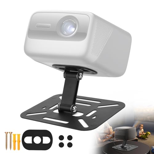 YiePhiot Projector Foldable Stand, Desktop Projector Mount, Mini Ceiling Wall Projectors Mount Stand Compatible with QKK, DR.J, DBPOWER, Anker, AAXA, Jinhoo, PVO, TMY, and Other (Black)
