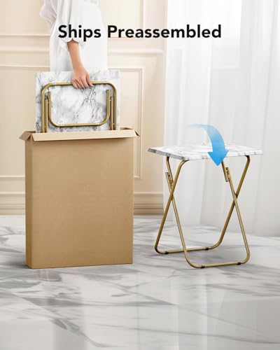 image for HUANUO Folding TV Tray Table -Stable Tray Table with No Assembly Requi