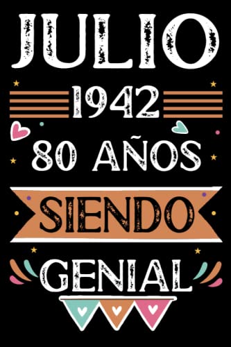 CUADERNO, Julio 1942, 80 Años Siendo Genial: 80 años. Libro de visitas, cuaderno, 110 páginas de felicitaciones, idea de regalo, regalo Para la esposa, novia, mujer, La madre