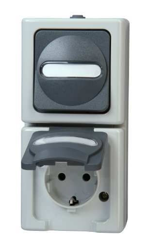 Preisvergleich Produktbild Kopp 130856009 Blue Electric Kombination Schalter und Steckdose