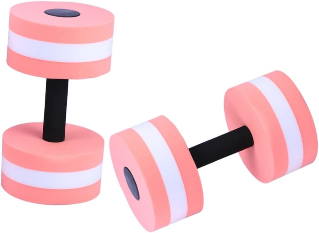 HANABASS 2Pcs Water Dumbbells for Pool Exercise Eva Aquatic Barbells Pink for Water Aerobics Enhance Flexibility Strengthen Core Muscles Aquatic Workouts