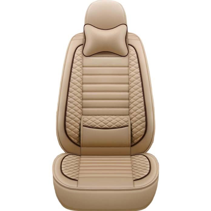 Housse de siège auto en cuir PU beige et noir pour VW Beetle et Jetta