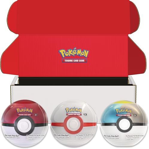 Pokmon TCG: Pok Ball Tin 3-Pack Bundle 2024- Pok Ball Premier Ball Moon Ball. Amazon Exclusive ( Includes 9 Scarlet & Violet Booster Packs + Stickers)