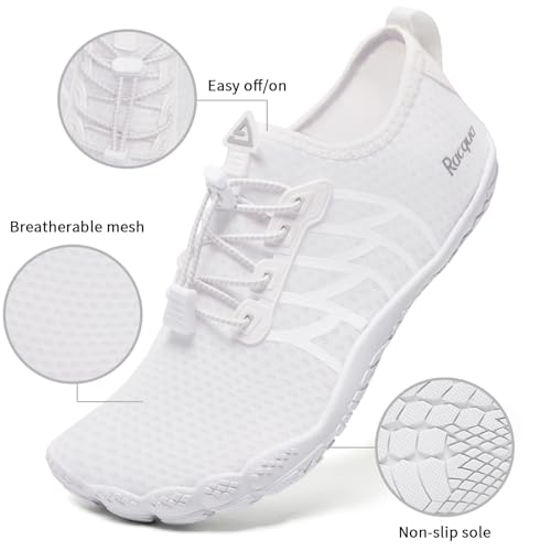 Image of Racqua Water Shoes Quick-Dry Swim Shoes Breathable Lightweight Beach Shoes Pool Barefoot Aqua for Women Men