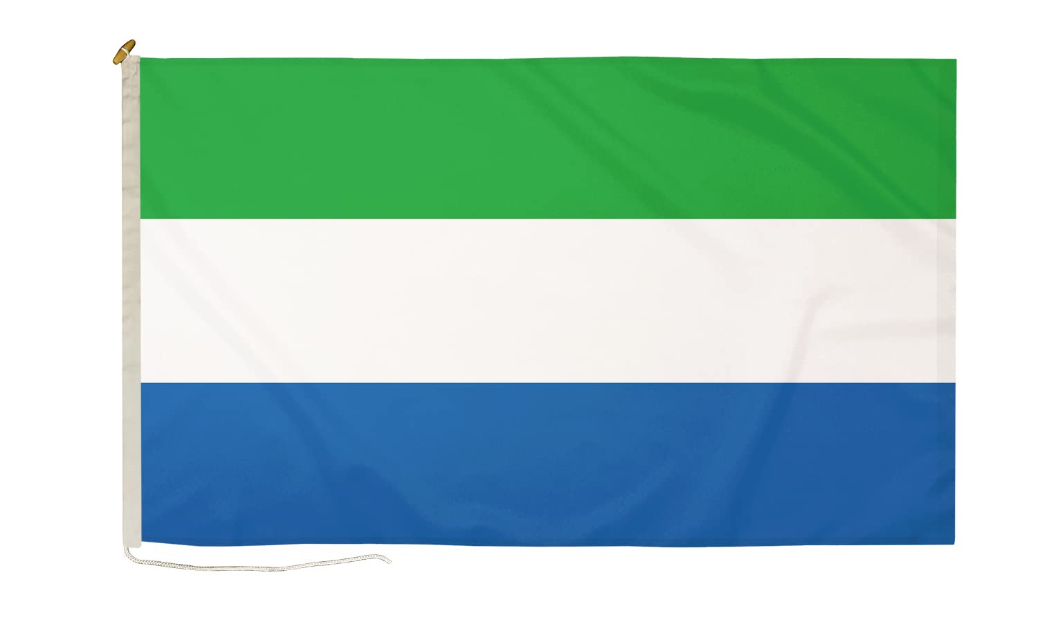DuraFlag Sierra Leone Small Courtesy 20x12" Rope and Toggled Premium Quality 50x30cm Flag — image 1