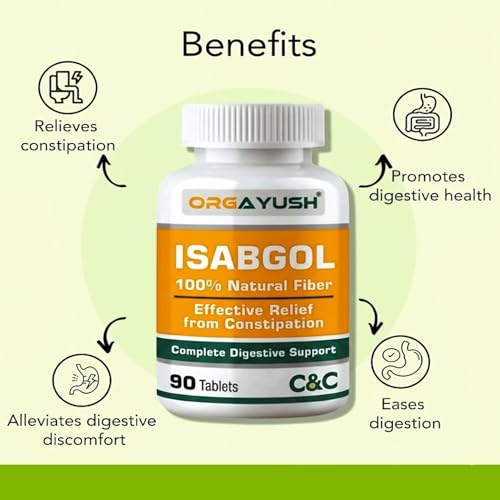 Image of Isabgol Psyllium Husk Tablets - Digestive Support Supplement for Gut Health & Bowel Regularity, Gentle Fiber Tablets for Daily Use (Pack of 2)