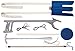 DMI Dressing Kit, Deluxe Dressing Aid, Knee and Hip Replacement Kit, With Sock Aid, No Tie Shoelaces, Dressing Stick, Long Handled Sponge, Reacher Grabber, and Shoe Horn, Blue and White