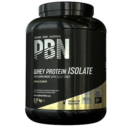Premium Body Nutrition - Aislado de proteína de suero de leche en polvo (Whey-ISOLATE), 2.27 kg (Paquete de 1), sabor Vainilla, 75 porciones