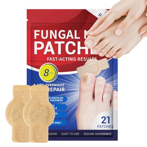 Fungal Nail Patches 21 PCS Overnight Nail Care for Weak & Cracked Nails 8-Hour Firm Adhesion for Damaged Nails Easy Renewal for Men and Women (1 Pack)