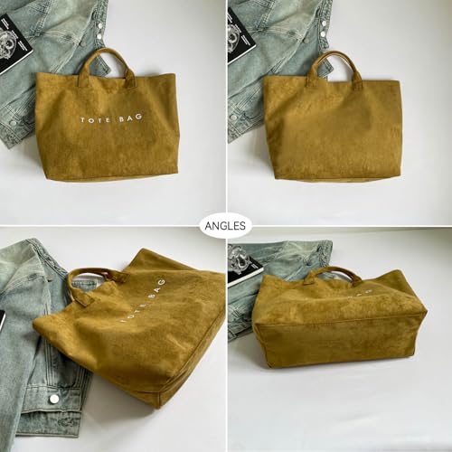 Bolso tote de gamuza para mujer grande miniatura 4