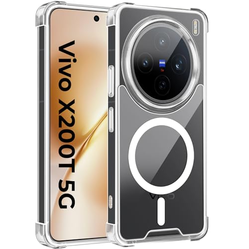 Image of A rtistque Clear Back Cover Case for Vivo X200T 5G | Compatible with Mag-Safe | Premium Cover | Shockproof TPU Bumper | Slim Protective Design | Vivo X200T 5G Back Cover - Transparent