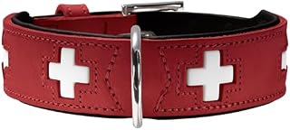 HUNTER obroża Swiss 60 skóra organiczna, 47,0-54,0 cm, czerwony/czarny