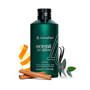 Aromaplan Hotel Scents Santal 5 Fl Oz (148ml), Home Luxury Aroma & Hotel Fragrance Diffuser Oil- Hotel Diffuser Oil for Aromatherapy- USA Made, Bigger Bottle, Bolder Aroma & Longer Lasting