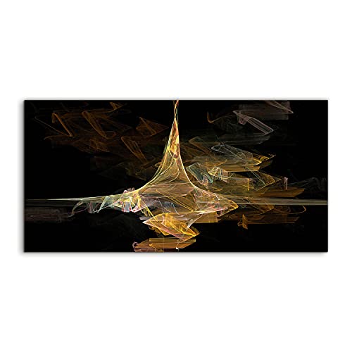 Tableau abstrait sur verre 140x70 cm pour habiller un grand mur vide de salon
