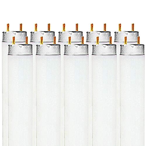Image of Luxrite F32T8 /741 32W 48 Inch T8 Fluorescent Tube Light Bulb, 4100K Cool White, 2850 Lumens, G13 Medium Bi-Pin Base, LR20732, 10-Pack