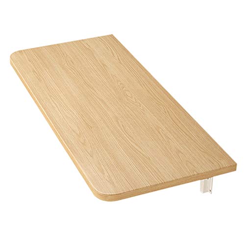 Petit bureau flottant gain de place et table murale rabattable en bois - 2