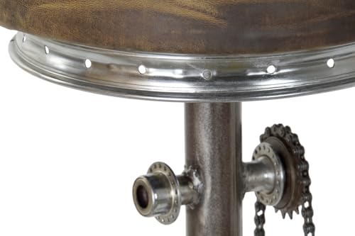 Tabouret métal cuir marron pour gagner de l'espace avec un siège haut robuste et original