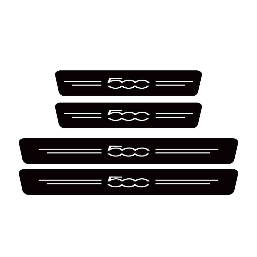 SDYAYFGE 4Pcs Kick Plates Car Door Sill Protector,for Fiat 500